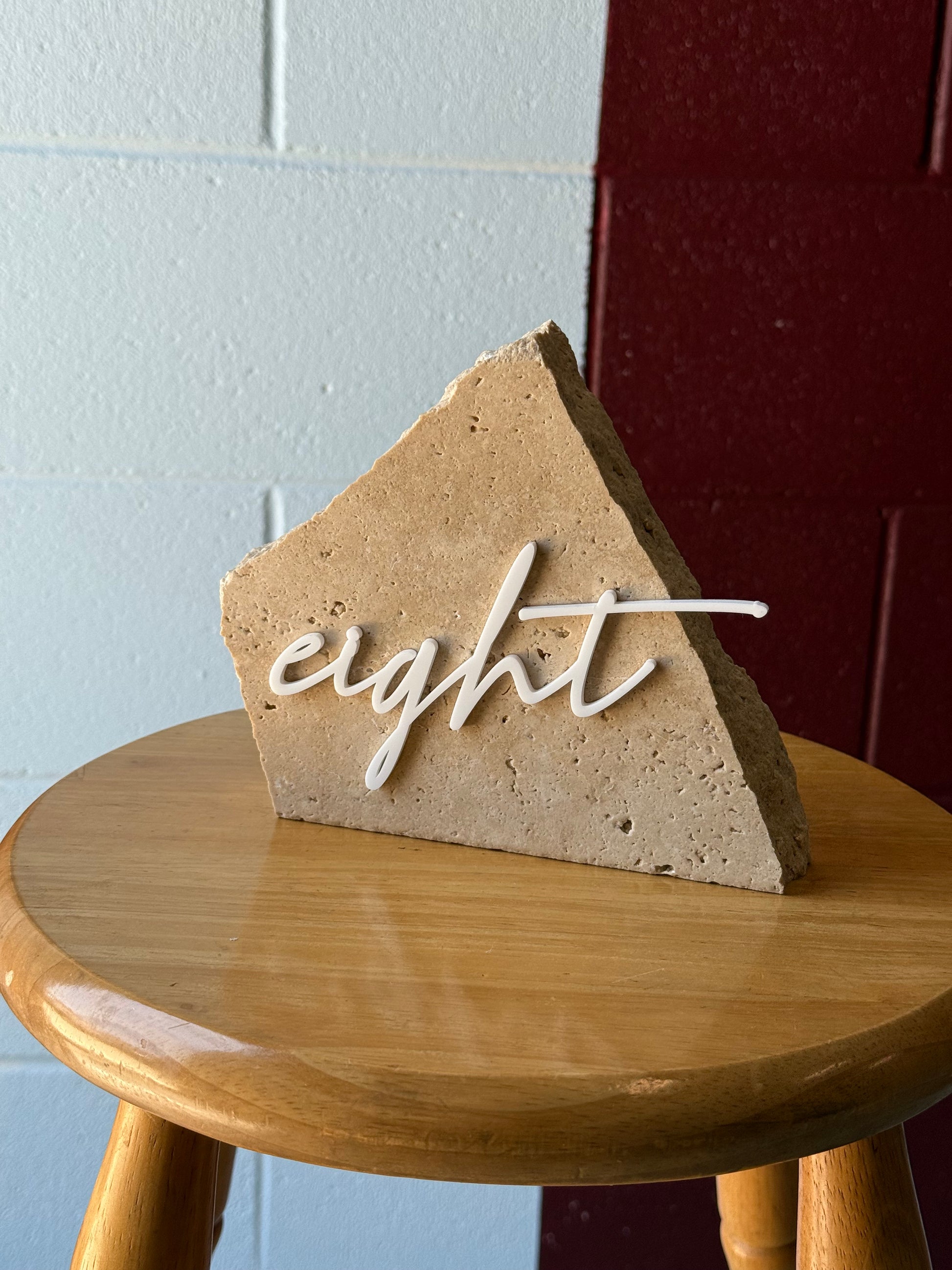 Travertine Table Numbers Hire