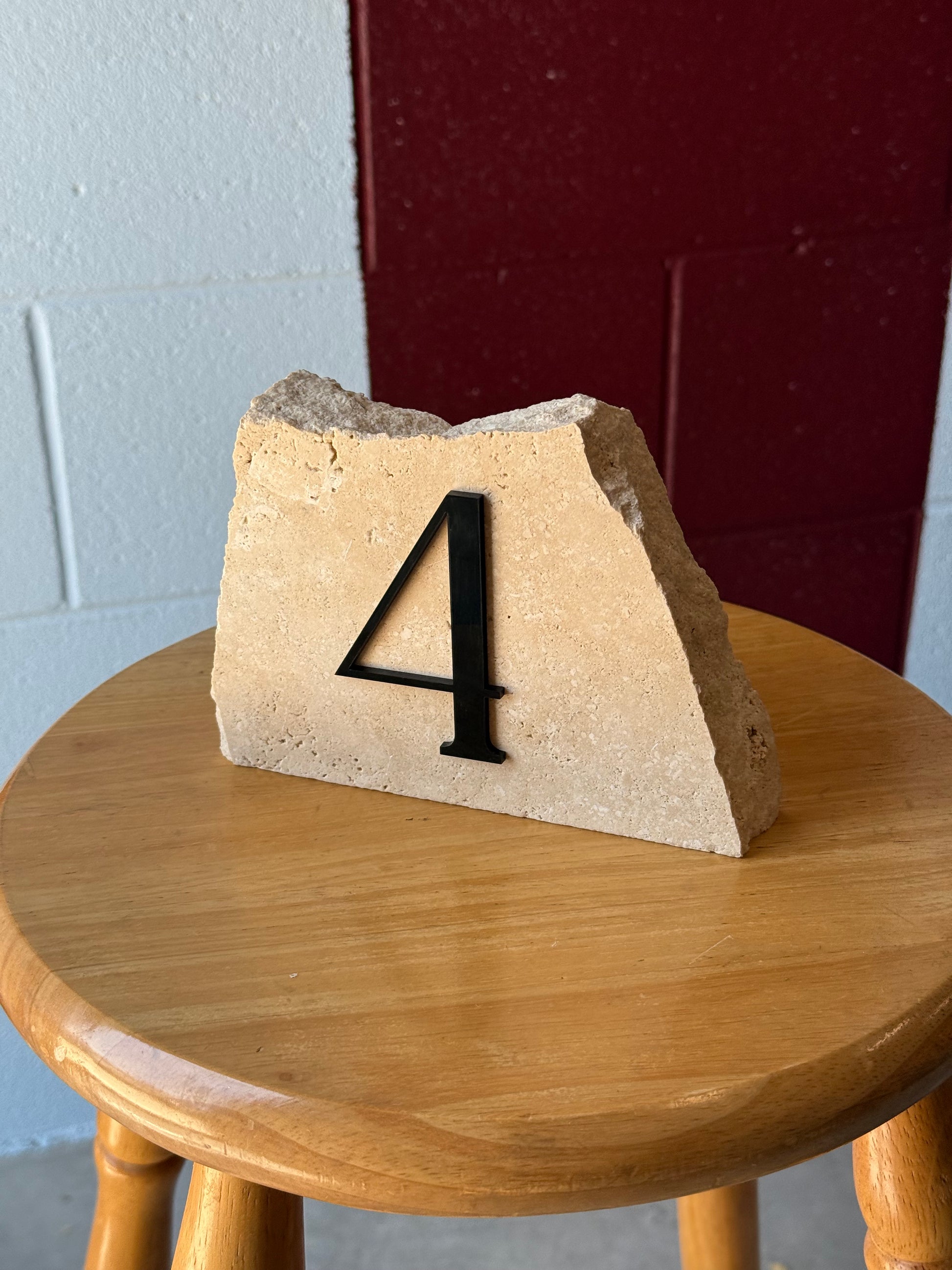 Travertine Table Numbers Hire