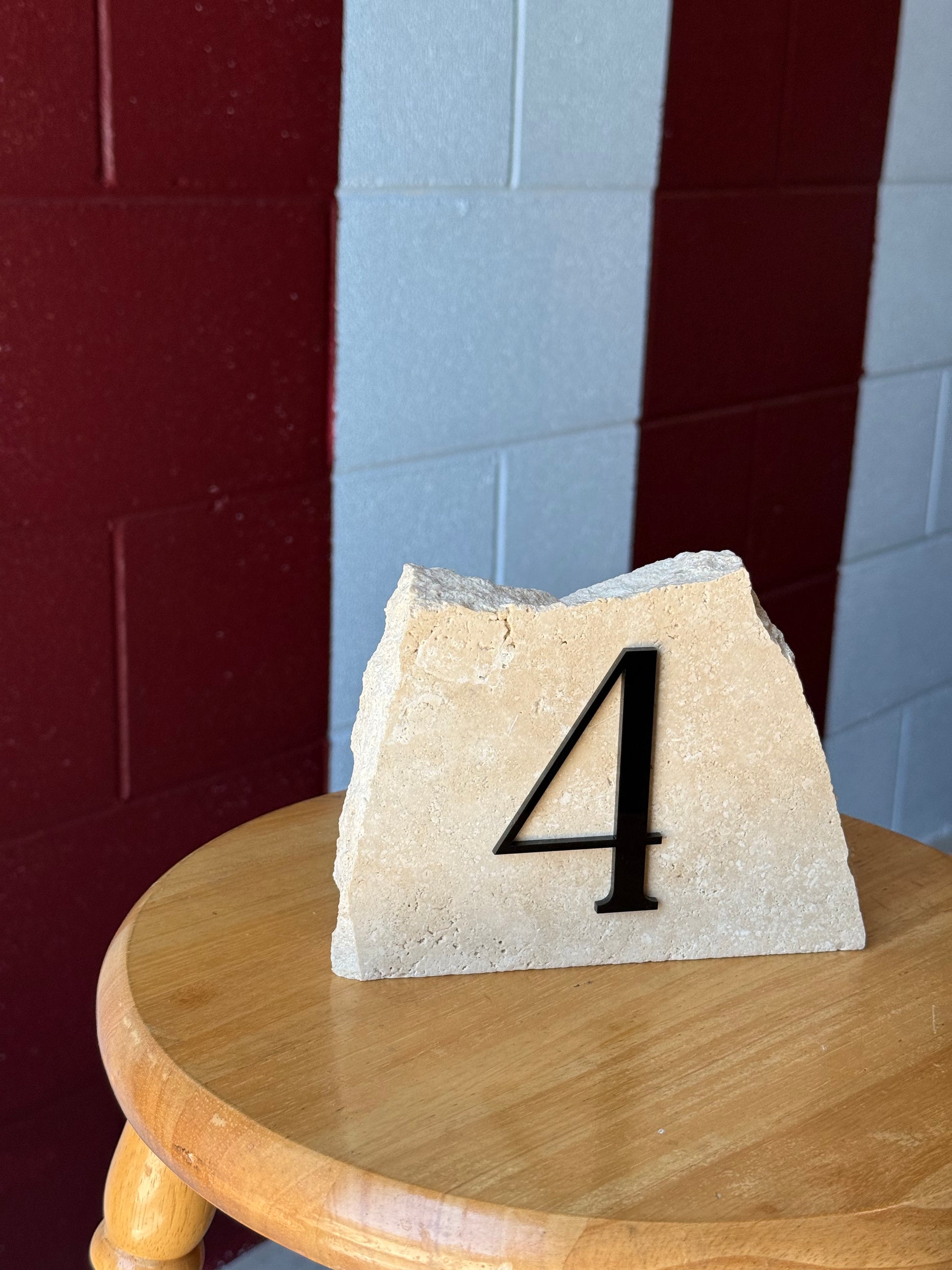 Travertine Table Numbers Hire
