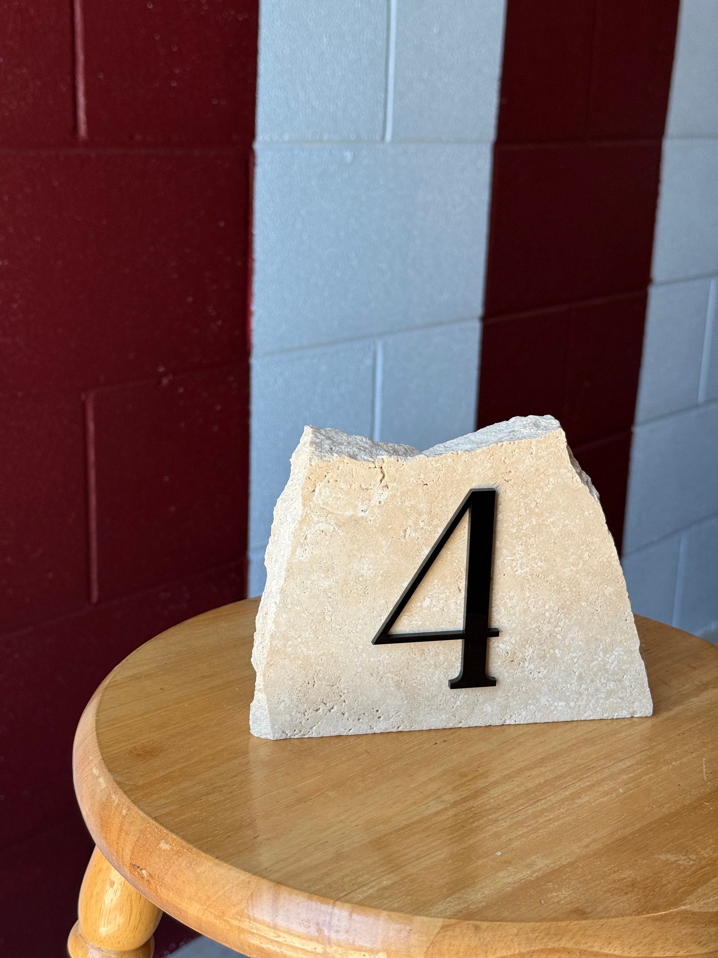 Travertine Table Numbers Hire
