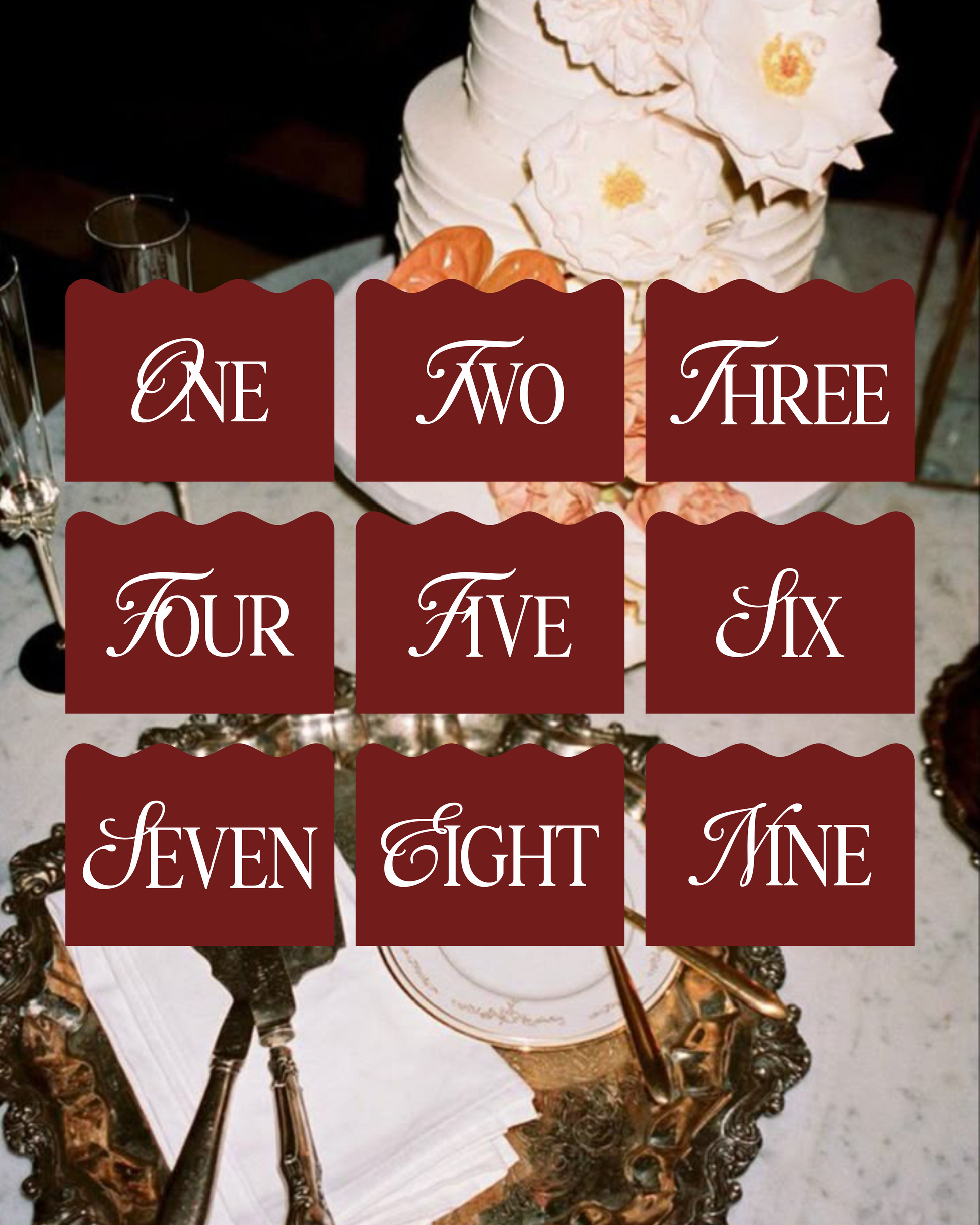 Juliette Table Numbers
