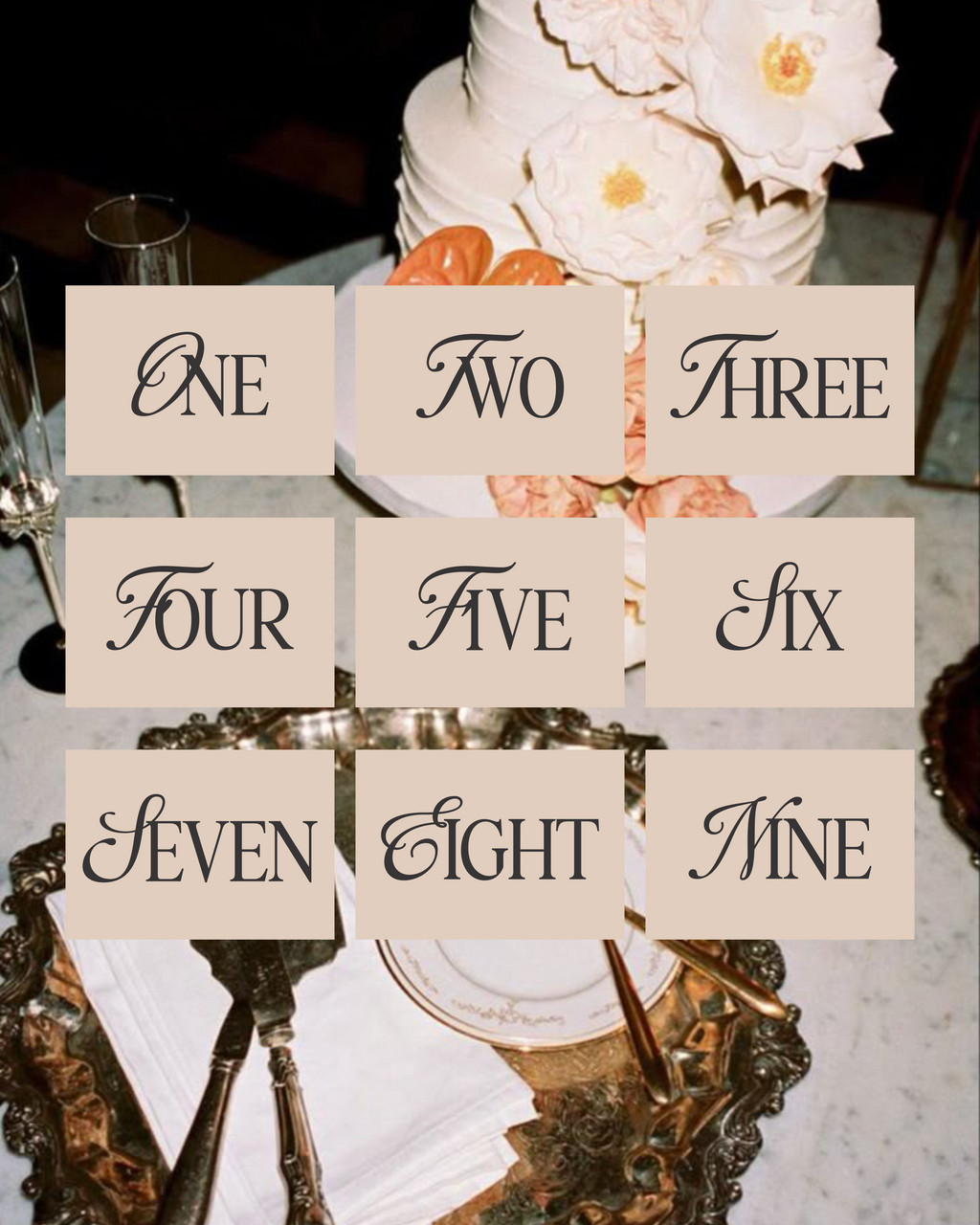 Juliette Table Numbers