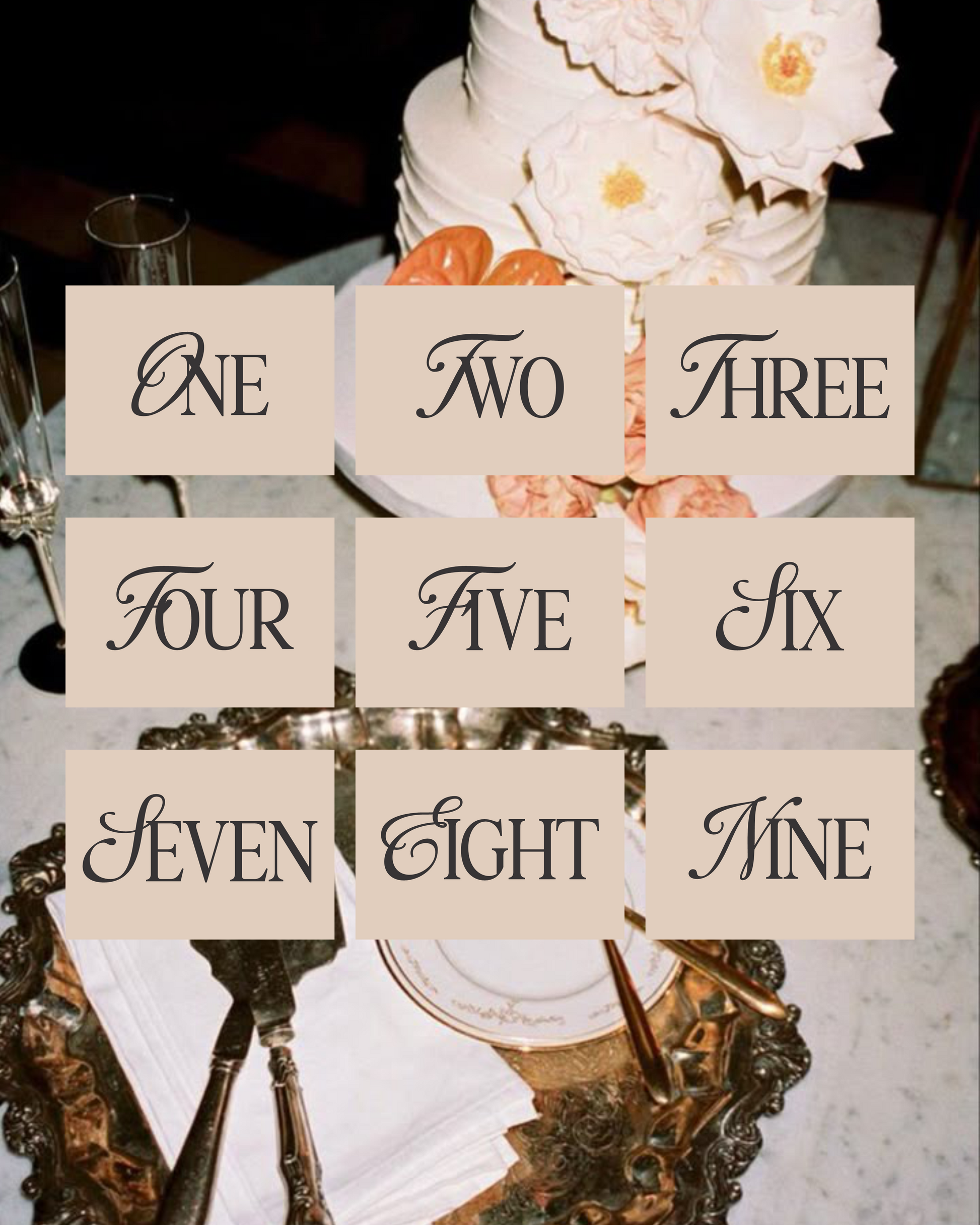 Juliette Table Numbers